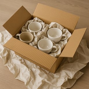 Coupes d’emballage et tasses en toute sécurité pour l’expédition