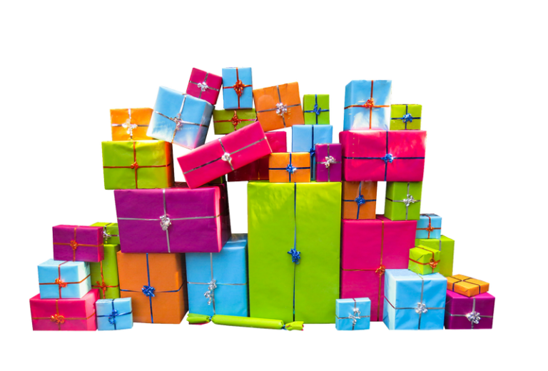 Emballage de cadeaux pour enfants : boites à lumière, motifs en papier et plusieurs pièces
