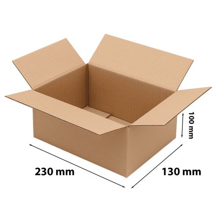 Carton 230x130x100 mm marron 3- onde de couche B 400 g/m2