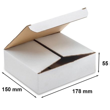 Boîte en carton F211 boîte de mode blanche 178x150x55 mm