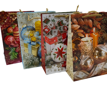 Sac cadeau en papier de Noël Père Noël MIX 160x70x240 10 pc
