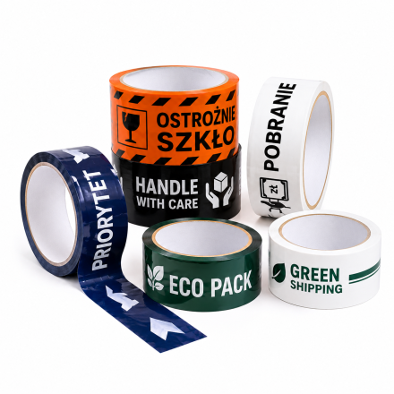 Bande d'emballage avec impression 2 Couleurs du solvant 48 mm x 54 m 144 pcs