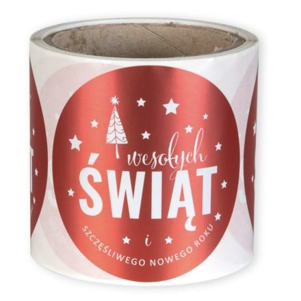 Autocollants de Noël rond rouge 90mm décoration de cadeaux 100 pcs
