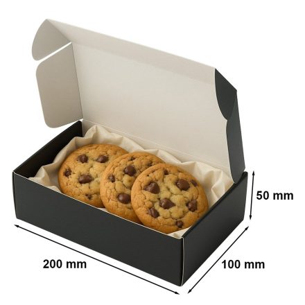 Boîte en carton laminée 200x100x50 mm noir F427