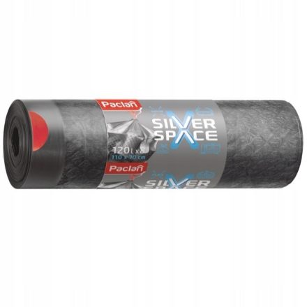 Sacs à ordures solides Silver Space 120 l gris avec ruban adhésif, 8 pcs