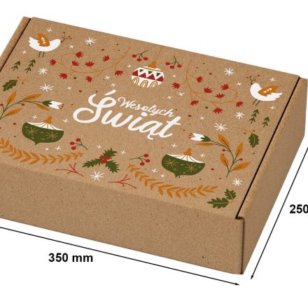 Boîte cadeau de Noël en carton 350x250x150mm Joyeux Noël.