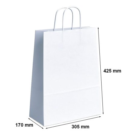 Sacs en papier blanc avec support de fond 305x170x425 mm 100 g/m2