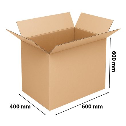 Boîte en carton à rabat 600x400x600mm C500 brun