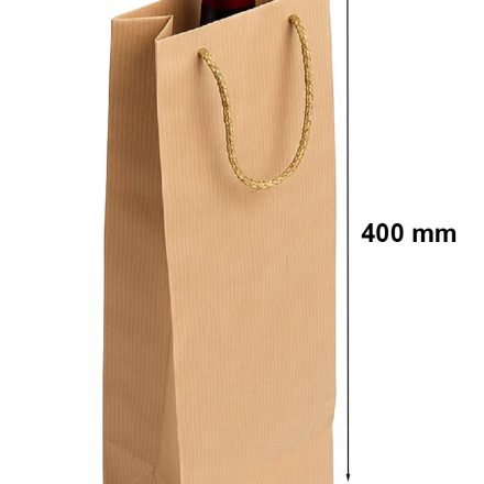 Sac en papier pour vin 120x80x400 Kraft marron avec support à cordes
