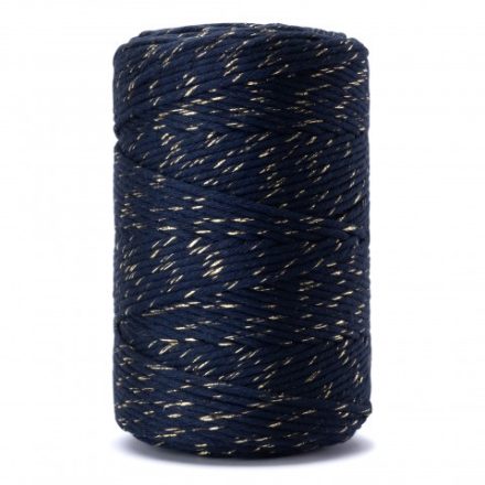 Cordon de coton bleu or 2 mm 100 g 45 m aux macroma et aux ornements
