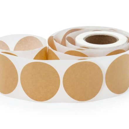 Autocollants ronds EKO étiquettes kraft brillant Fi 50 mm 250 pcs sur rouleau
