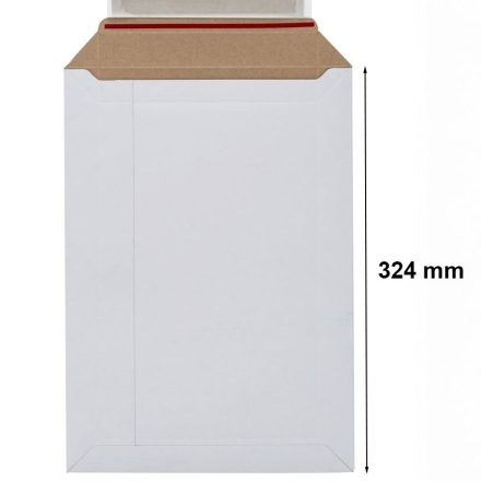 Enveloppe en carton C4 pour expédition 229x324 mm blanc avec sangle et scoop