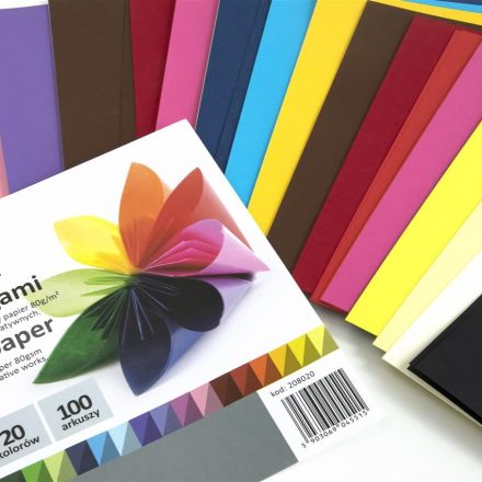 Roues origami en papier 10 cm, 100 pcs, mélanger 20 les couleurs, 80 g/m2