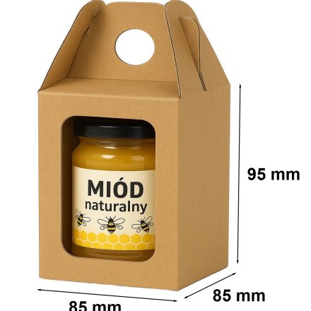 Boîte en carton avec fenêtre 85x85x95mm na 1 pot de miel F217