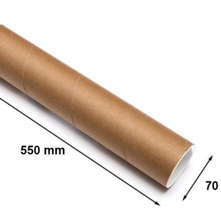 Tube en carton de papier 70mm gr 2mm L550 B2 pour affiches et dessins