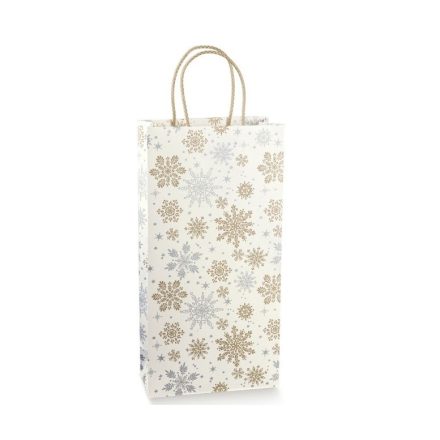Sac en papier pour vin de Noël 190x95x380 mm K-432 SN