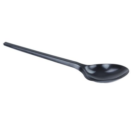 Une seule cuillère en plastique noir 168 mm pour la restauration 100 pcs