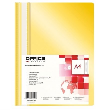 Cahier A4 PP jaune doux pour les documents, 225 x 305 mm, 25 pcs