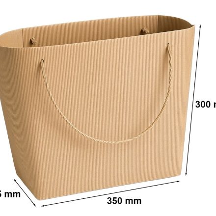 Sac en carton ondulé brun 350x125x300 mm, chaîne de papier