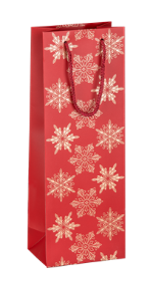 Sac en papier de Noël pour le vin 125x85x360 mm rouge comme cadeau