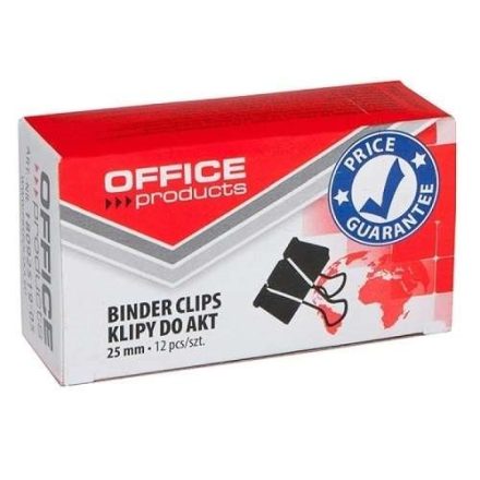 Paquet clip de bureau noir 25 mm pour les documents, 24 pcs