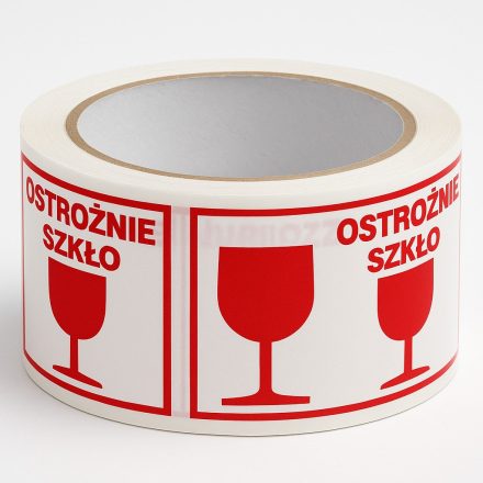 Bande d'avertissement pour cartons CAREFULLY GLASS 48mm/66m