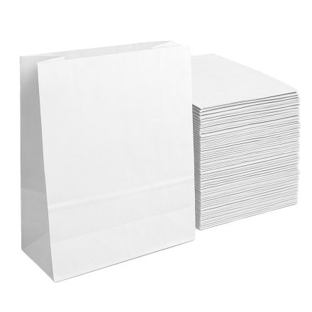 Sac en papier bio avec fond 120x90x320 blanc 100 pcs