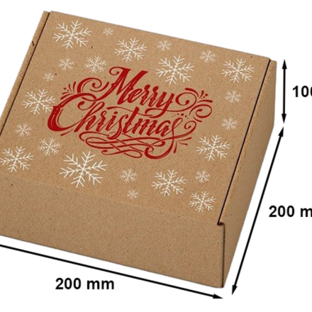 Boîte de mode en carton de Noël 200x200x100mm MC flocons de neige F427