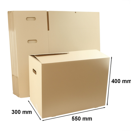 Grands cartons mobiles puissants avec poignées 550x300x400 mm 10 pc