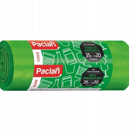 Sacs de paclan pour verre de ségrégation 35 l, 20 gen pièces LDPE
