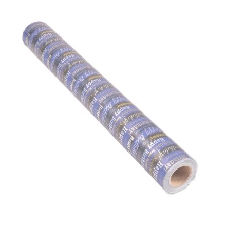Emballage papier ornement revêtu Bon anniversaire rouleau 70cm x 50m 80g