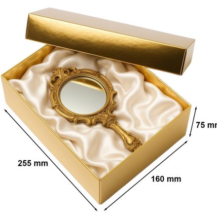 Boîte cadeau plaquée or 255x160x75 mm pour un cadeau