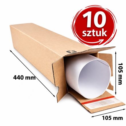 Boîte à tubes 105x105x440mm Carte postale pour les affiches 10 pcs