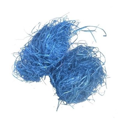 Cave bleue en laine de bois décoratif 30g pour paquets et cadeaux