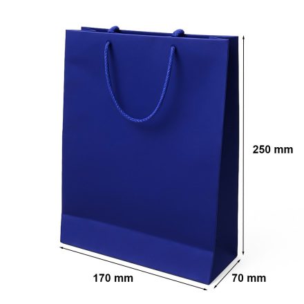 Sac cadeau haut de gamme A5 170x70x250 mm bleu foncé mat