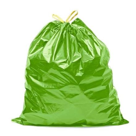 Sacs poubelles verts pour verre avec ruban adhésif HDPE 60l 30um 10 pcs