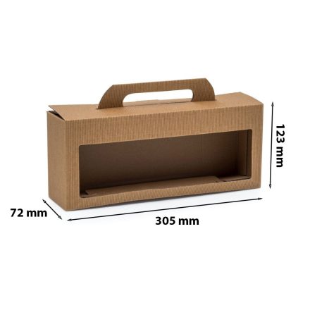 Boîte pour 4 Bocals au miel avec fenêtre 0,35l 305x72x123mm enduit