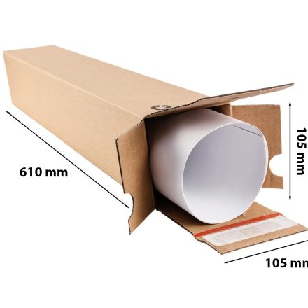 Box TubeBox à la mode pour l'expédition d'affiches 105x105x610 mm