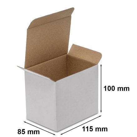 Boîte de coupe en carton pour tasse 115x85x100 mm blanc F215