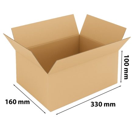 Boîte de rabat d'expédition 330x160x100 mm marron 3En carton B