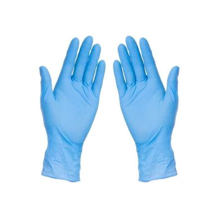 Gants jetables en nitrile bleu M sans poudre 100 pc
