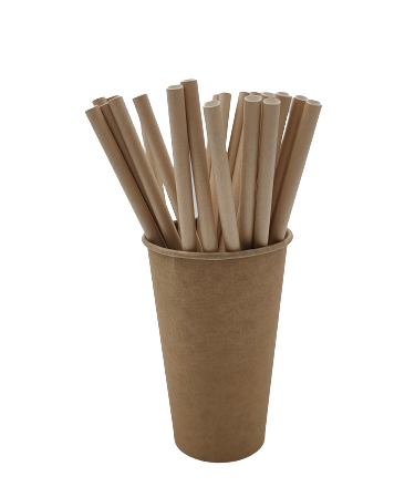 Paille de papier krafts organiques bruns pour boissons 8x210 mm 250 pc