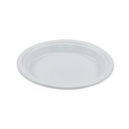 Plaque unique en polystyrène PS 24 cm blanc plat 50 pcs
