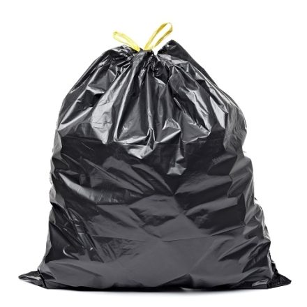 Sacs à ordures robustes LDPE 35l noir avec ruban de panier 15 pcs
