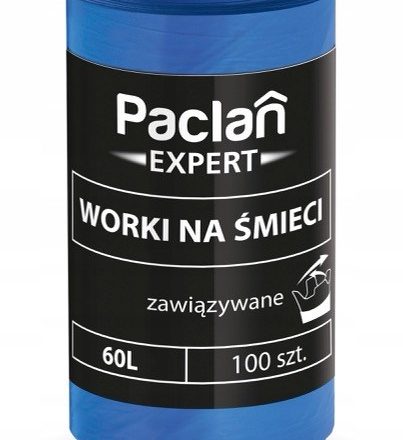 Sacs à ordures solides Paclan Expert 60L, lié, 100 pcs