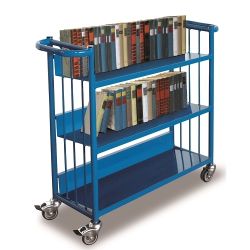 Chariot de livres de la bibliothèque Slat 3 étagères SW-300.000 150 kg