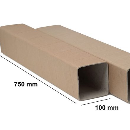 Carton tube carré 100x100 mm, 750 mmC'est pas vrai. 2,5 mm B1