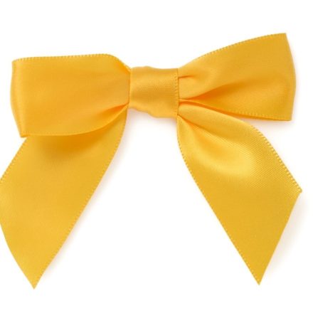 Arcs de satin autocollants 25mm jaune 10 pcs pour cadeaux