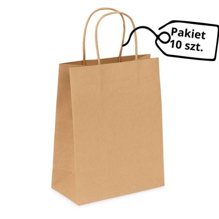 Sacs en papier kraft avec poignée 210x120x270 mm marron 10 pcs