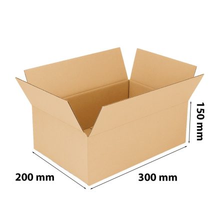 Boîte à rabats InPost Gabarit B 300x200x150 mm brun sur l'emballage